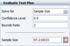 Evaluation the test plan using a sample size criterion.